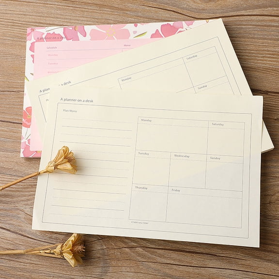 Raindrops 2Pcs Delicate Planner Notebook Daily Schedule Notepad Office Agenda Planning Notebook