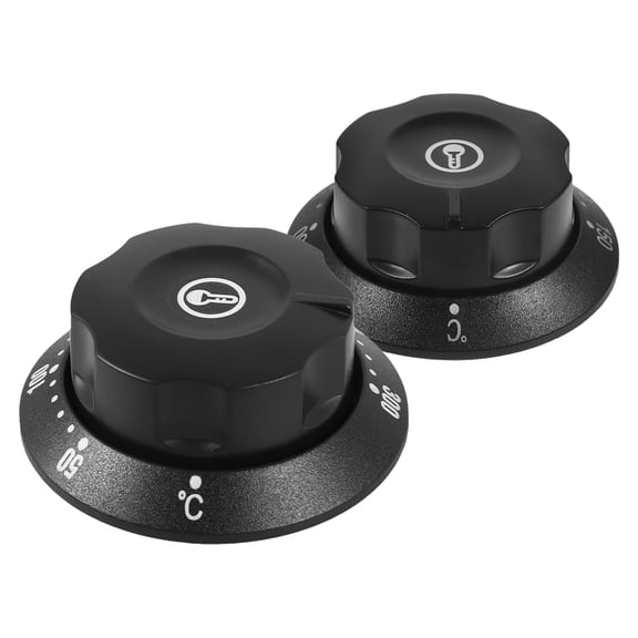 FOMIYES 2Pcs Heater Control Knobs Replacement Black Plastic Thermostat Knobs for Oven Fryer Use