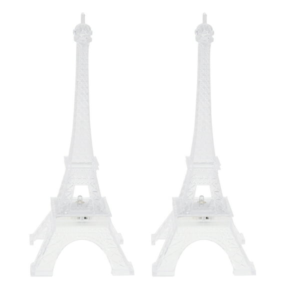 Raindrops 2Pcs Eiffel Tower Led Night Light White Plastic for Home and Birthday 10x10x25cm