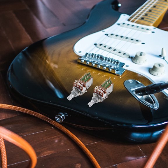 Raindrops 2Pcs Electronic Guitar Potentiometer 500K Push Button for Accurate Audio Adjustment