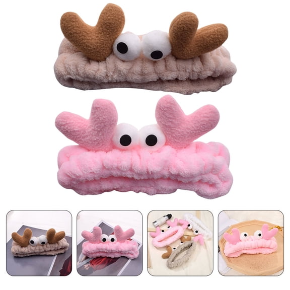 Raindrops 2Pcs Cute Headbands Skincare Elastic Band Facial Care Women Washing Face Assorted Color