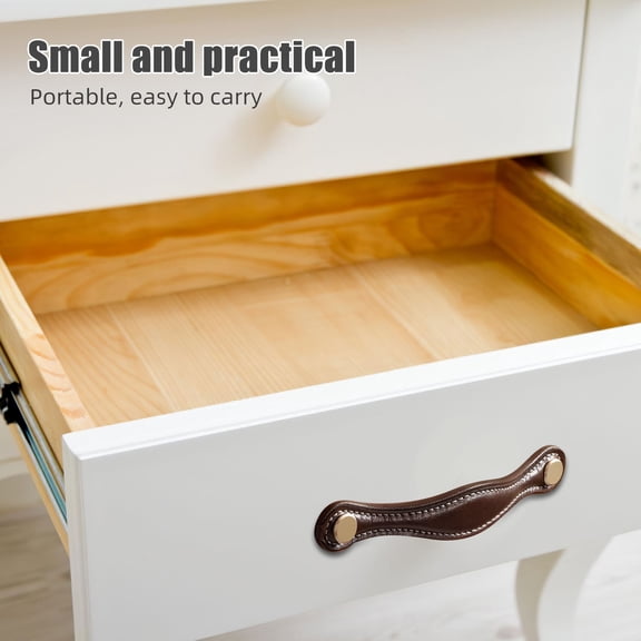 FOMIYES 2-Pack Modern Soft PU Coffee Drawer Pull Handles Replacement for Home Furniture Cabinets