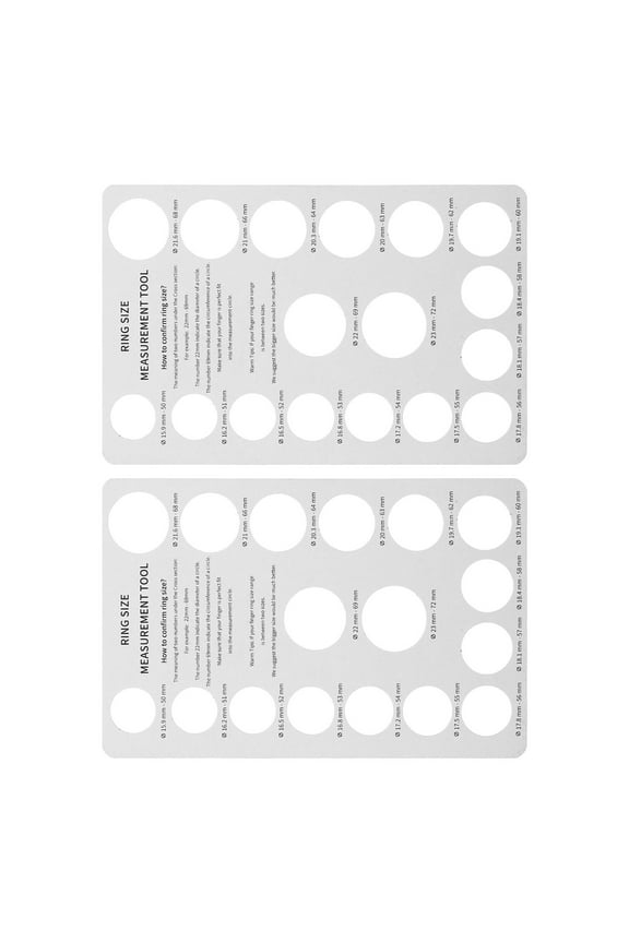 2Pcs Ring Measuring Tool White Finger Sizer Easy to Use for Accurate Ring Size