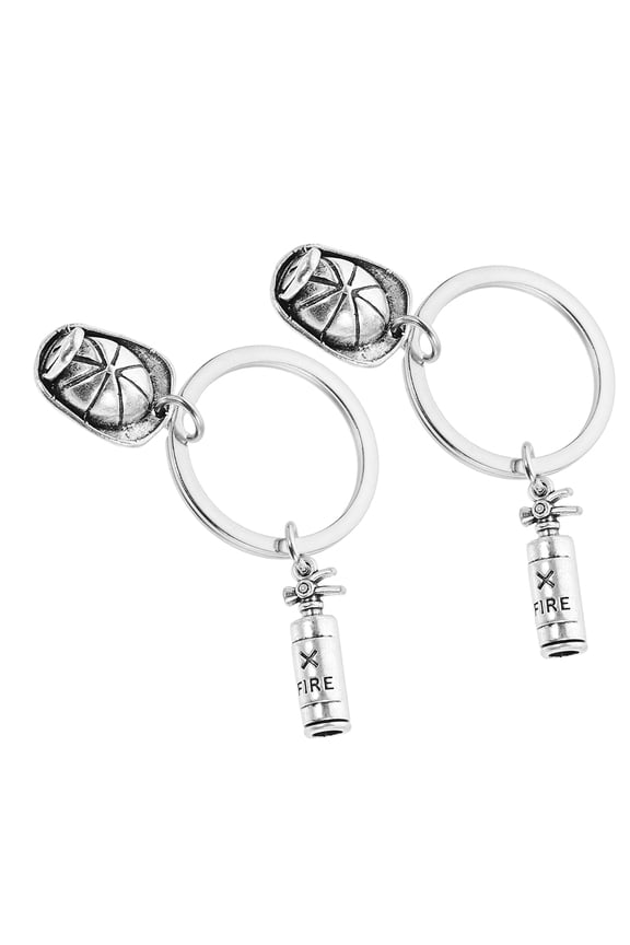 2-Pack Firefighter Keychains and Accessories Set Made of Zinc Alloy