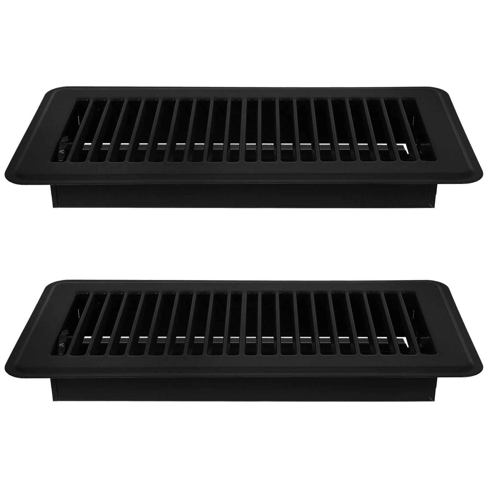 Raindrops 2Pcs Floor Vent Covers 4 X 10 Black Metal Vent Grille for Improved Indoor Air Circulation