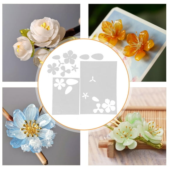 Raindrops Floral Heat Shrink Sheets Transparent Bops for DIY Unique Begonia Design 2Pcs