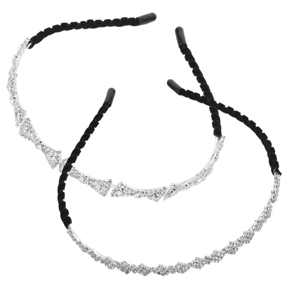 Raindrops Beaded Headband Rhinestone Headband Assorted Color 2Pcs