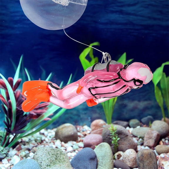 Raindrops Glow-in-The-Dark Resin Divers for Fish Tank, Multi-Color, Easy to Clean, 2Pcs