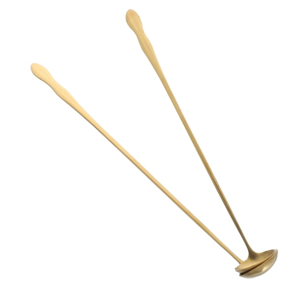 Raindrops Multifunctional Golden Stainless Steel Spoon Set, Coffee Stirring Spoons, 2 Pieces Elegant Design