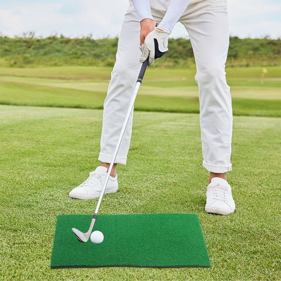 USHOBE 2Pcs Golf Practice Mat Green Eva and Nylon Portable Turf for Golf Skill Improvement