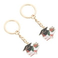 thumbnail image 1 of Raindrops 2Pcs Graduation Themed Keychains Graduation Bachelor Cap Keyring Bag Hanging Pendant, 1 of 8