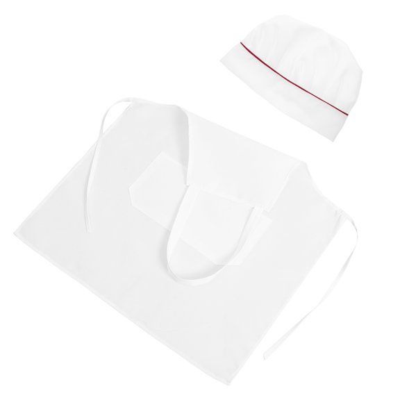 Raindrops Waitress Apron Set White with Split Pocket for Waiter Wear in Restaurants