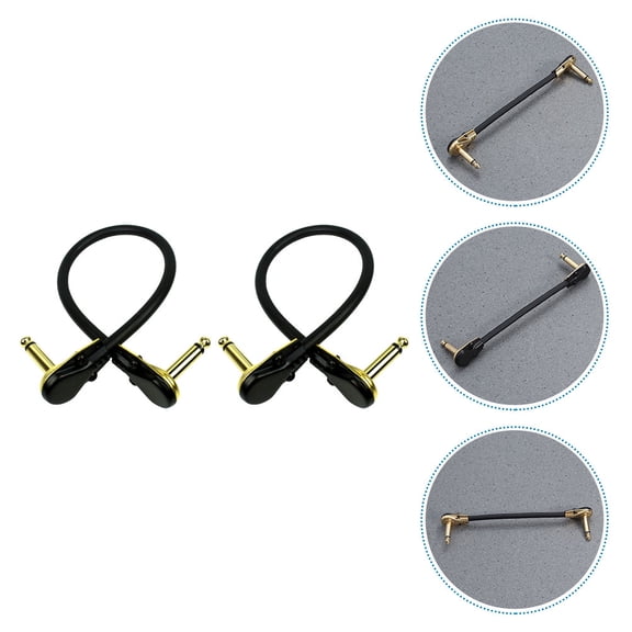 Raindrops 2-Pack Copper Guitar Pedal Cables Instrument Patch Cords for Music Practice and Live Performance