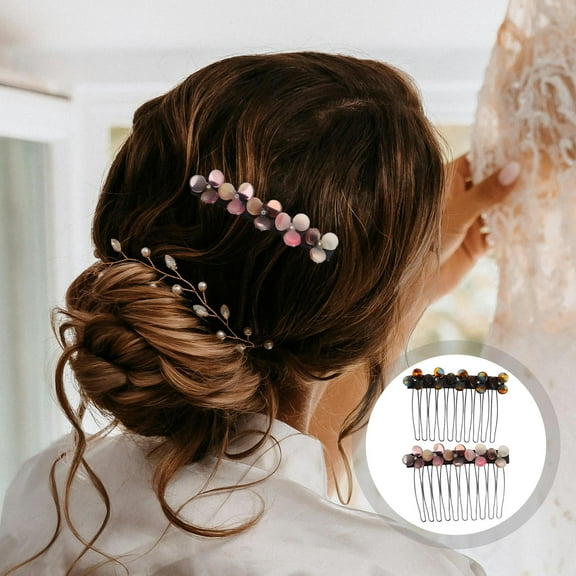 Raindrops 2Pcs Flower Wedding Hair Comb Assorted Color Decorative Hair Clips