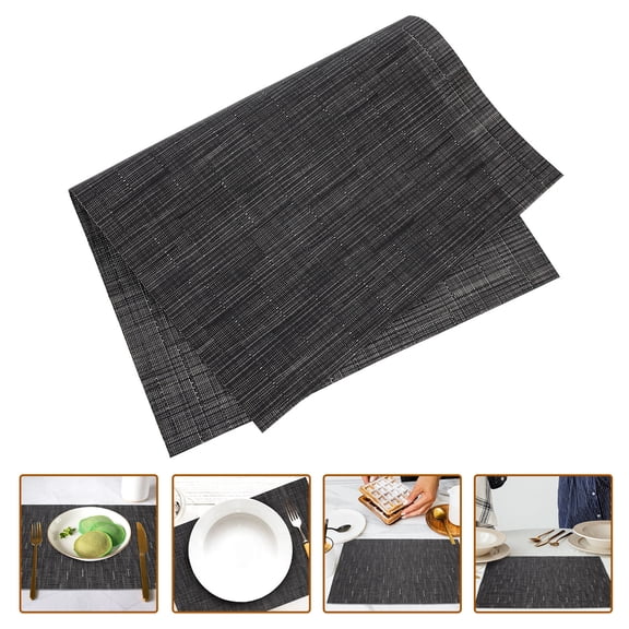 Raindrops 2-Pack Black PVC Placemats for Home, Wedding, Dining Table