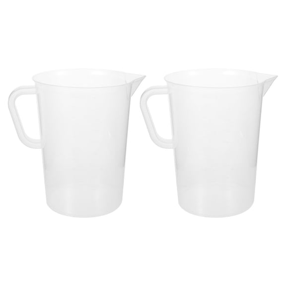 FOMIYES Heavy Duty Measuring Jug Clear Plastic 5000Ml Dual-Sided Markings 2Pcs