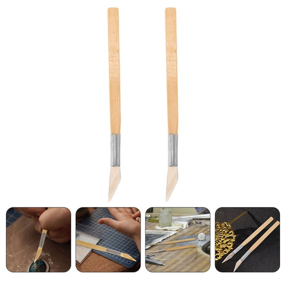 FOMIYES 2Pcs Agate Burnisher with Handle Light Yellow Jewelry Polishing Tool for Decoration