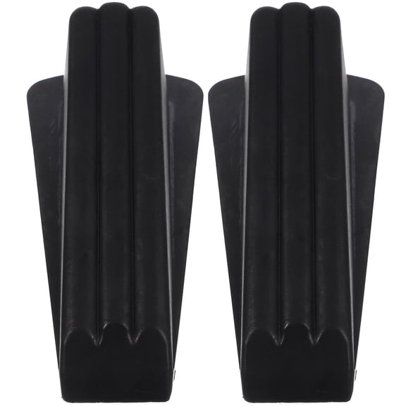 Raindrops 2Pcs Kick Down Door Stop Black Rubber Wedge with Anti Slip Base for Door and Wall Protection