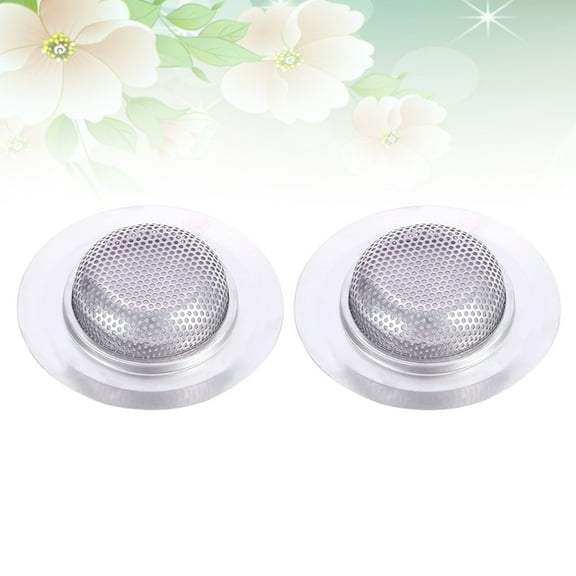 Raindrops 2Pcs Kitchen Sink Drain Screen Mesh Silver 11.8x11.8x1.4in