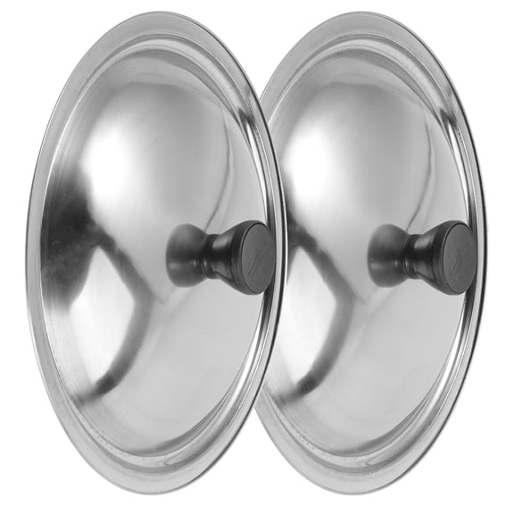 Raindrops 2Pcs Lid Stainless Steel Round Rainproof Dustproof Anti-Overflow Heat-resistant for Restaurant Use