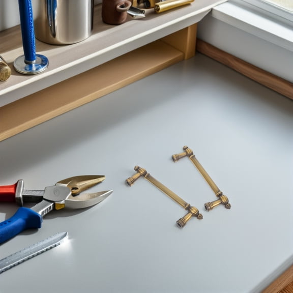 Raindrops 2Pcs Zinc Alloy Cabinet Handles Light Brown Vintage Style Drawer Pulls for Home Furniture Upgrade