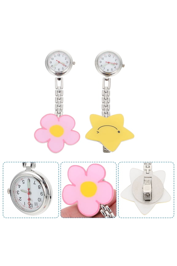 2Pcs Nurse Fob Watch Hard Acrylic Digital Display for Nurses Daily Use Giving