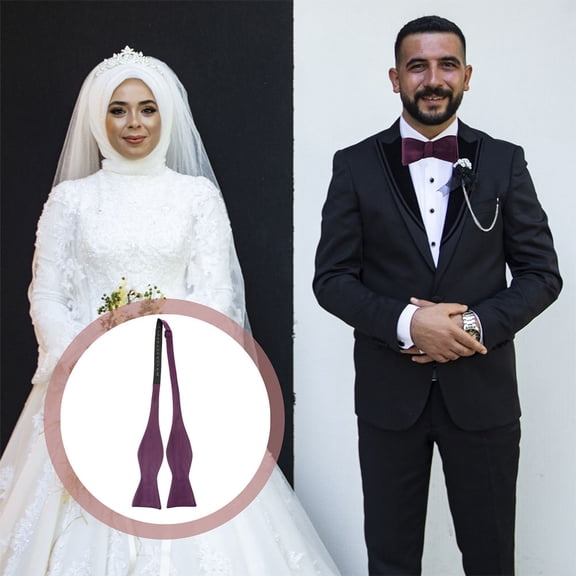 Raindrops Purple Polyester Self Tie Bow Tie for Men Fashionable and Versatile