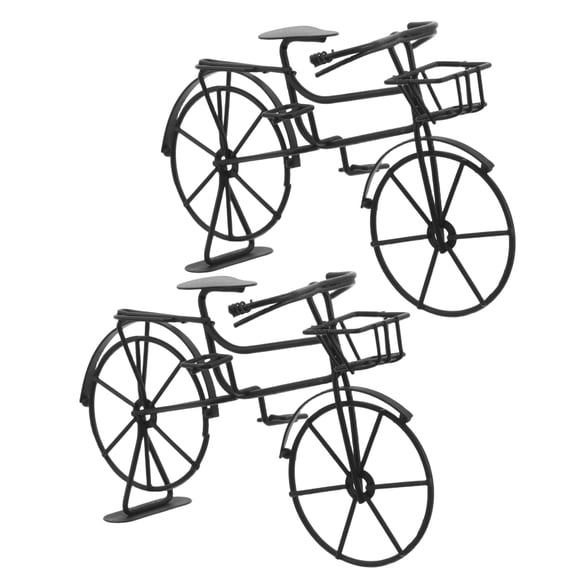 Raindrops 2Pcs Black Metal Bike Model Ornaments for Creative Home and Office Decor