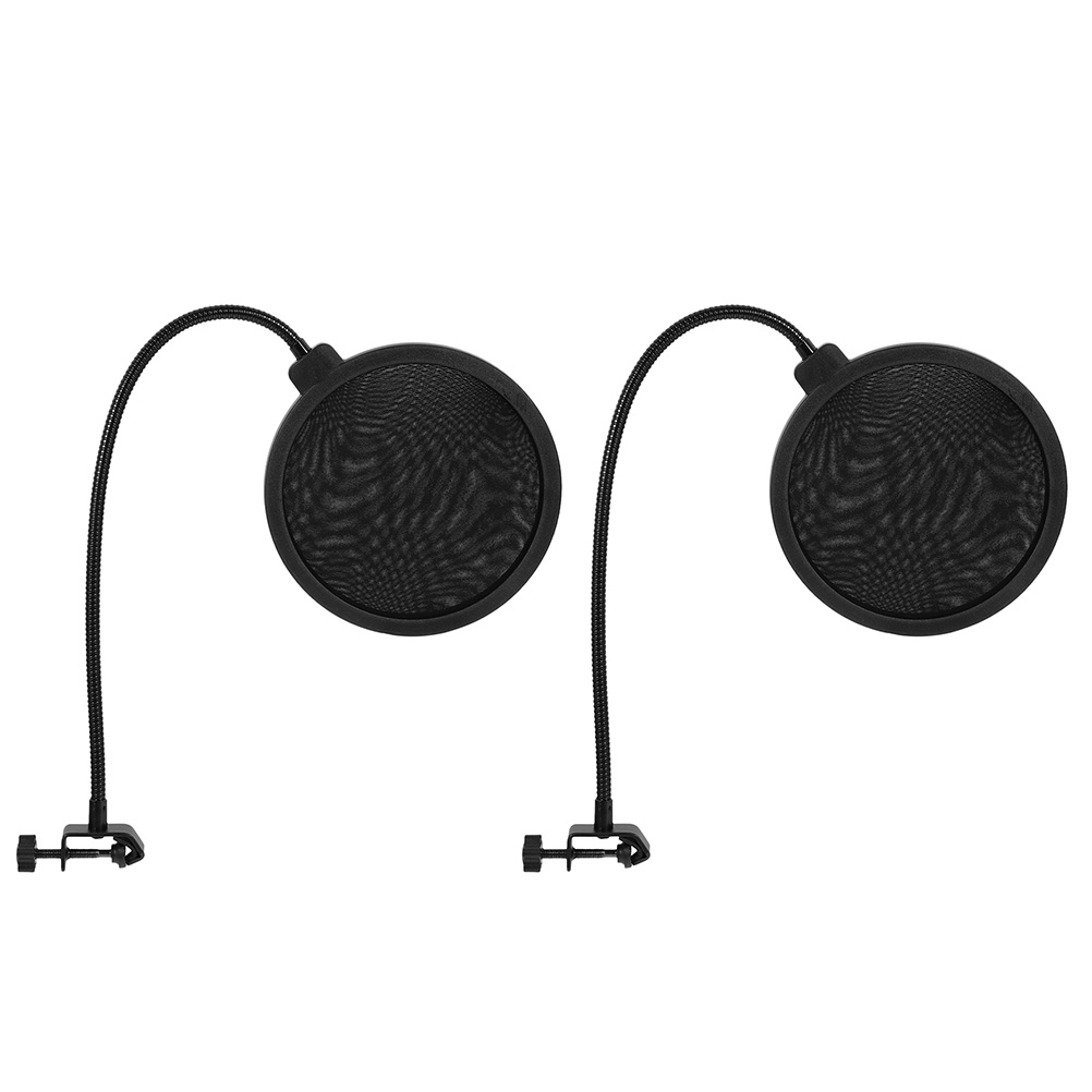 Raindrops Mic Pop Filter Shield Black Metal Plastic Mesh for Clear Sound Handheld Microphone Use 2Pcs