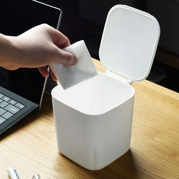 Raindrops 2Pcs Mini Trash Bins for Laundry Room Multi Functional Portable Trash Can with Lid and Compact Shape