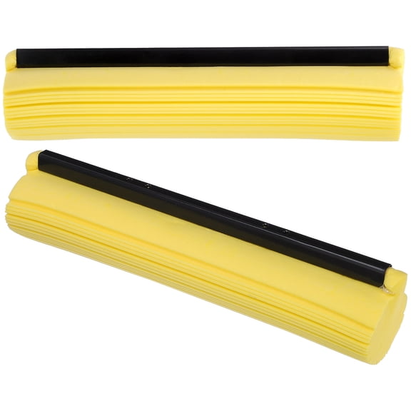 Raindrops 2Pcs Floor Mop Heads Yellow Roller Mop Head Replacement for Home Floor Cleaning Supplies