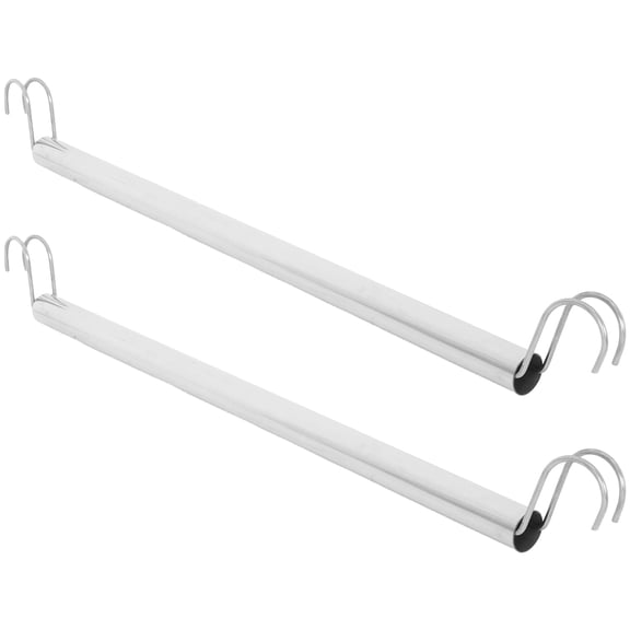 Raindrops 2Pcs Stainless Steel Wardrobe Rail with Adjustable Hooks for Bathroom Clothes Hanging Storage
