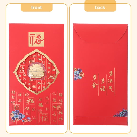 Raindrops 2Pcs Chinese Style Red Envelope Paper Packets for Spring Festival and Special Occasions