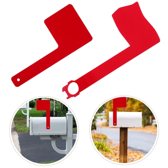 FOMIYES 2Pcs Red Mailbox Flag Replacement Acrylic Durable Weather Resistant Mail Indicator for Home Use