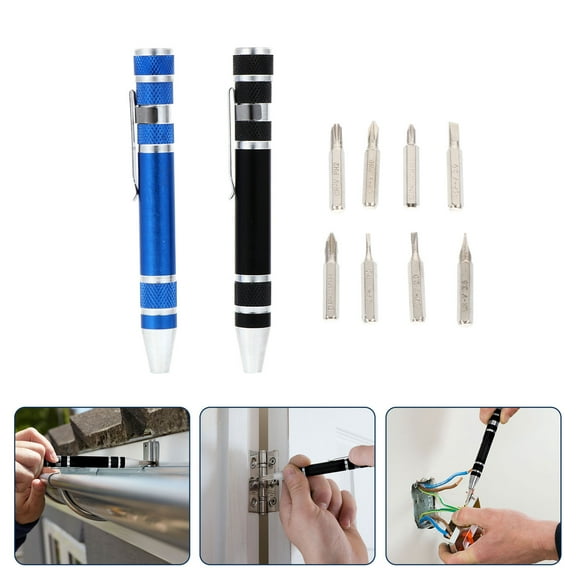 Raindrops 2Pcs Pen Screw Driver Small Screw Driver with Blue for Watch Repair Kit and Diy Enthusiasts Back to School