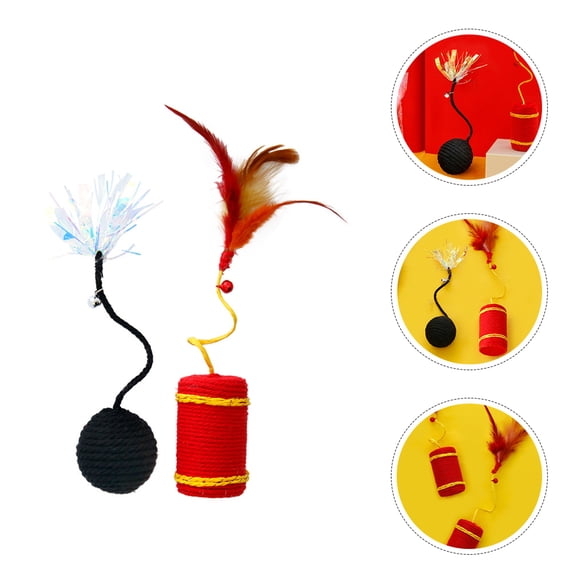 Raindrops 2Pcs Pet Toy Cotton Rope Assorted Color Scratching Cat Supply Pet Shop