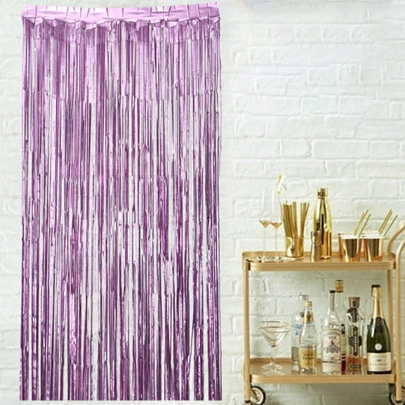 Raindrops 2Pcs Pink Plastic Stage Backdrop for Wedding Festival 11.8x39.4in