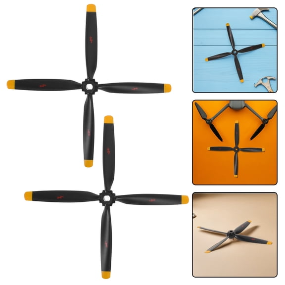 Raindrops 2Pcs Rc Helicopter Four Blade Propeller Replacement Parts Plastic Model Accessories