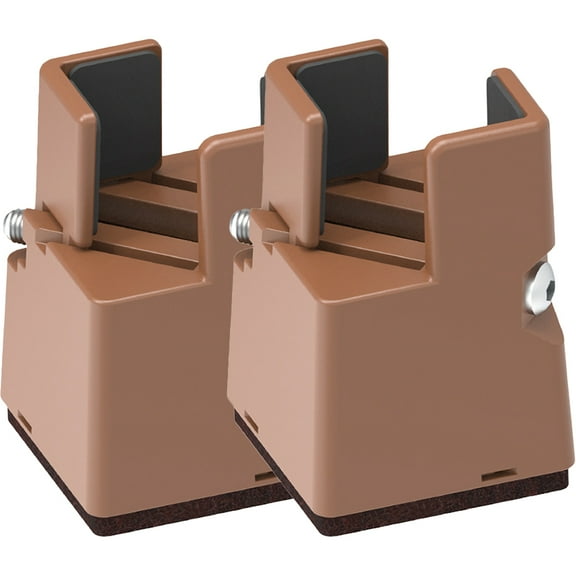 Raindrops 2Pcs Platform Bed Riser Light Brown Steel Abs Lint Height Adjustment Furniture Users