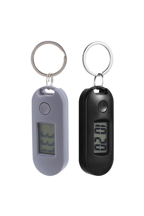 2Pcs Digital Keychain Watch Portable Silent Design Assorted Colors for Travel