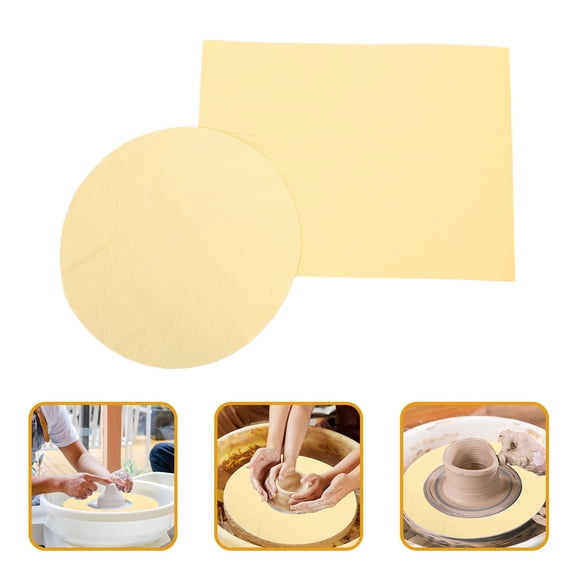 Raindrops 2-Piece Clay Sculpting Tools Pottery Craft Kit Absorbent Yellow Throwing Accessories for Ceramic Art