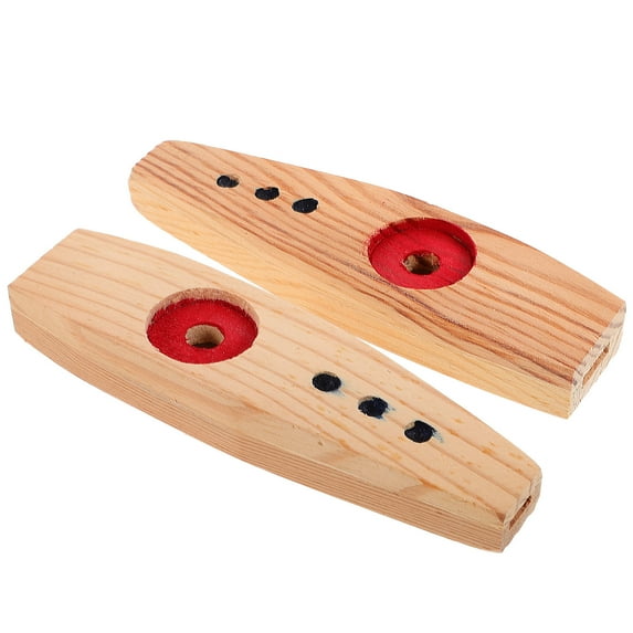 FOMIYES 2Pcs Musical Kazoos for Beginners Wood Assorted Color Portable Design Music Education