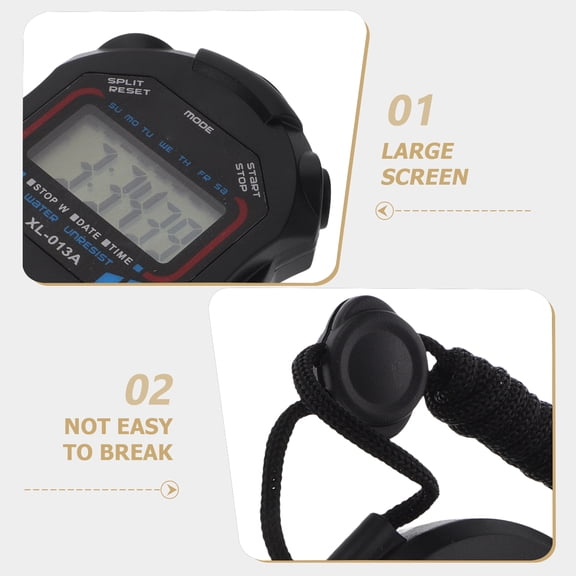 Raindrops 2Pcs Sports Stopwatch Watch with 12 Or 24 Hour Option and Large LCD Screen