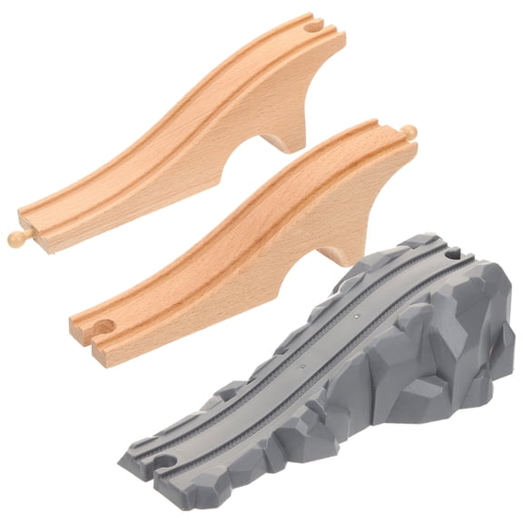 Raindrops Model Train Mountain Railway Scene Accessories Wood 2Pcs
