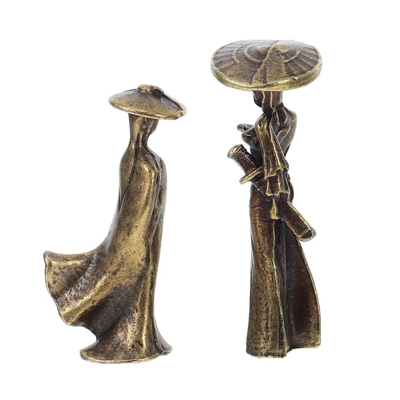 Raindrops 2Pcs Lifelike Metal Figurines Chocolate Alloy Decorative Ornaments for Home Decor