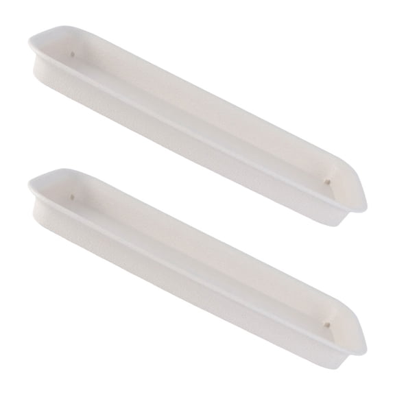 Raindrops 2Pcs Rectangular Plastic Pot Saucers Beige for Flower Pots Garden and Indoor Use