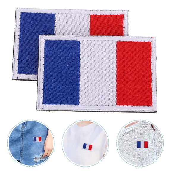 Raindrops 2-Pack Rectangular Polyester National Flag Patches for Crafts, Events, and Custom Apparel