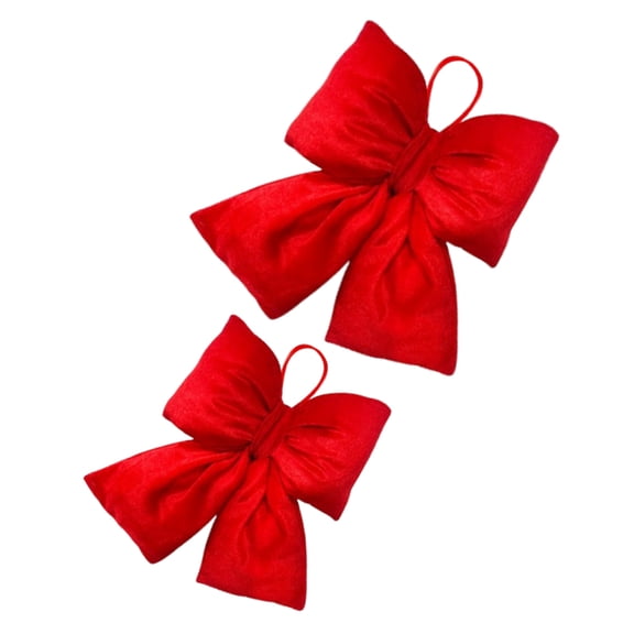FOMIYES 2-Pack Red Decorative Bowknots, Easy to Install Festive Bows for Party, Wedding, Holiday and Event Decorations