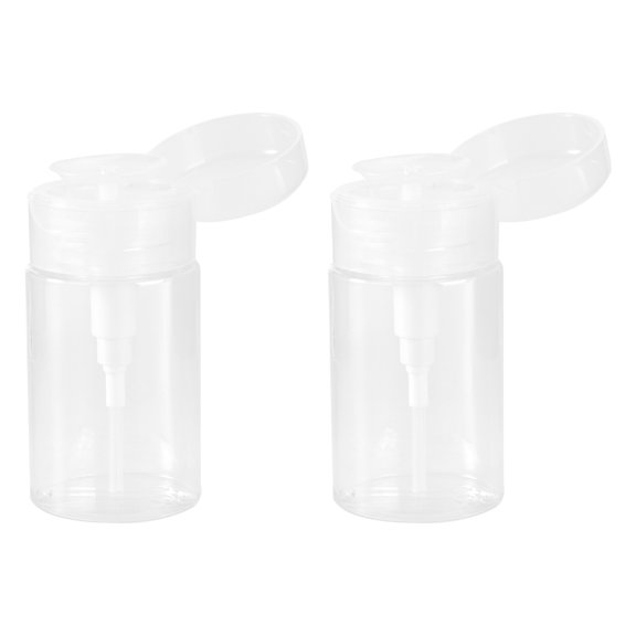 Raindrops 2-Pack Travel Makeup Bottles White Plastic Portable Lotion and Toner Storage Containers for Easy Carry