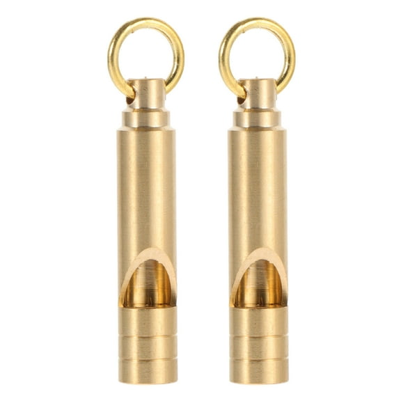 Raindrops 2Pcs Retro Brass Whistle Referee Whistle for Competition Outdoor Survival Whistle